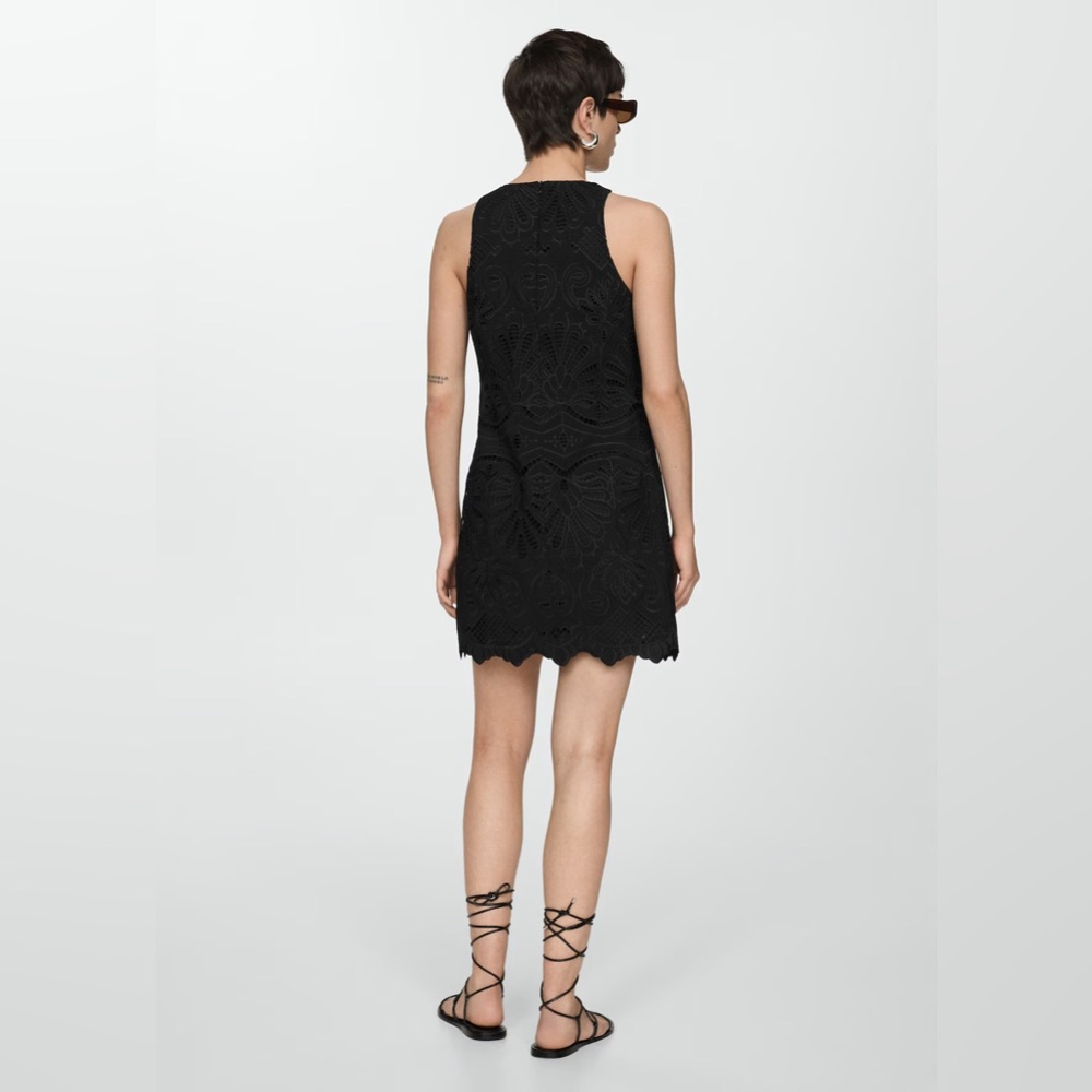 Embroidered short a line zip up dress - NEW - Picture 5 of 6